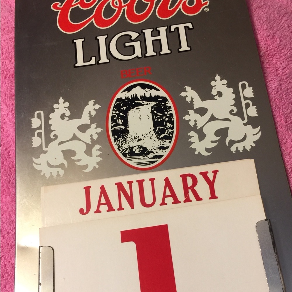 Coors light calendar sign